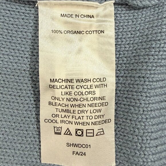 Quince 100% Organic Cotton Cropped Cardigan Size S Blue-Gray - Picture 8 of 8